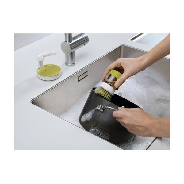 Zelený kartáč Palm Scrub s dávkovačem a stojánkem Joseph Joseph-image-2