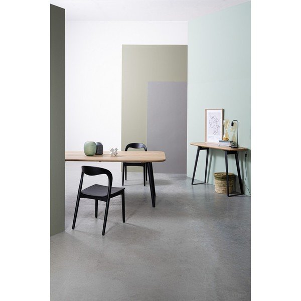 Černý/ve světle přírodní barvě konzolový stolek s deskou z mangového dřeva 40x130 cm Nashik – Bizzotto-image-1