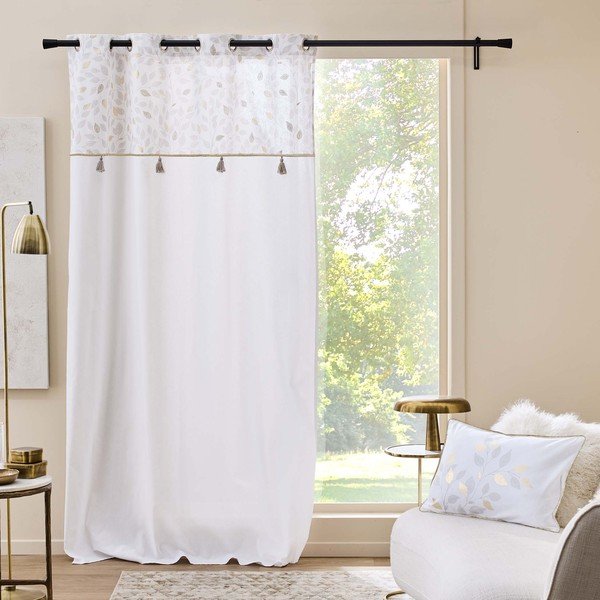 Bílý závěs s příměsí bavlny 140x240 cm Duchesse – douceur d'intérieur-image-1