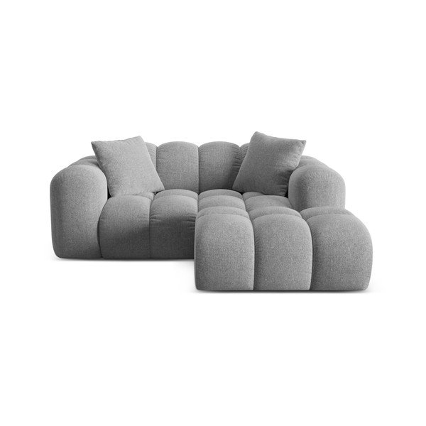 Světle šedá žinylková rohová pohovka (pravý roh/s lenoškou) Treno – Cosmopolitan Design