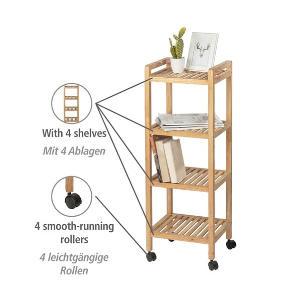 Koupelnový regál z ořechového dřeva v přírodní barvě 35x97 cm Norway – Wenko-image-3