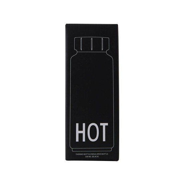 Černá termo láhev Design Letters Hot, 500 ml-image-2