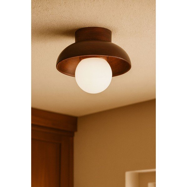 Hnědé stropní svítidlo se skleněným stínidlem ø 24 cm Elsa – Opviq lights-image-2