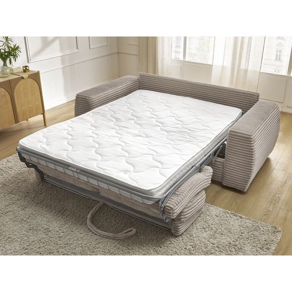 Taupe manšestrová pohovka na každodenní spaní/rozkládací 220 cm Hugo – Bobochic Paris-image-1