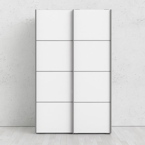 Bílá šatní skříň s posuvnými dveřmi 122x202 cm Verona - Tvilum-image-1