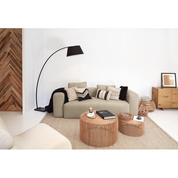 Černá stojací lampa s textilním stínidlem (výška 210 cm) Juhe – Kave Home-image-4