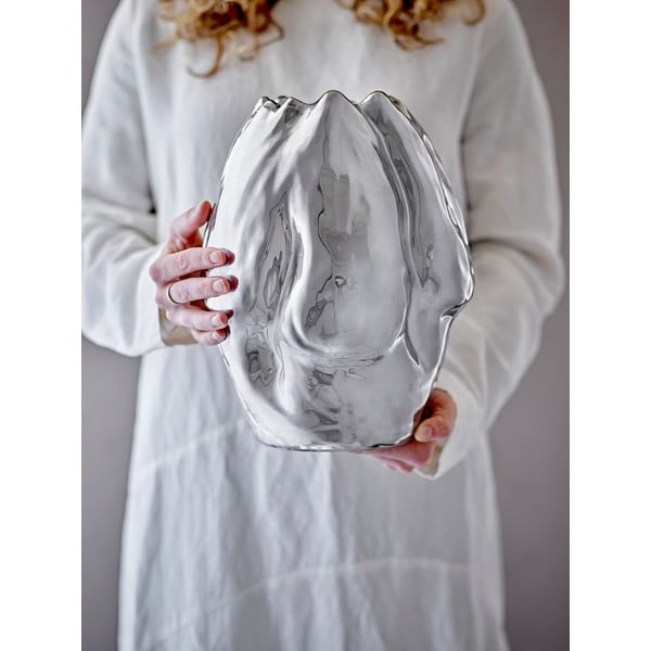 Váza z kameniny ve stříbrné barvě (výška 29 cm) Bobby – Bloomingville-image-2