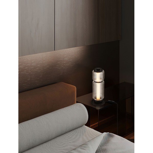 Matně černá skleněná LED stolní lampa (výška 39 cm) Liesa – Nova Luce-image-1