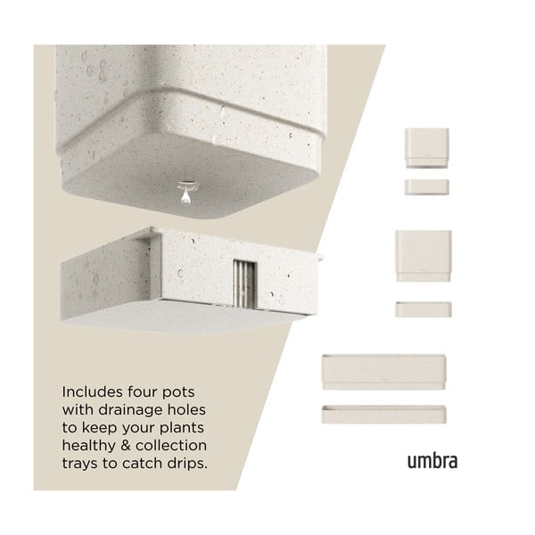 Závěsné plastové květináče na bylinky v sadě 4 ks Cubiko – Umbra-image-3