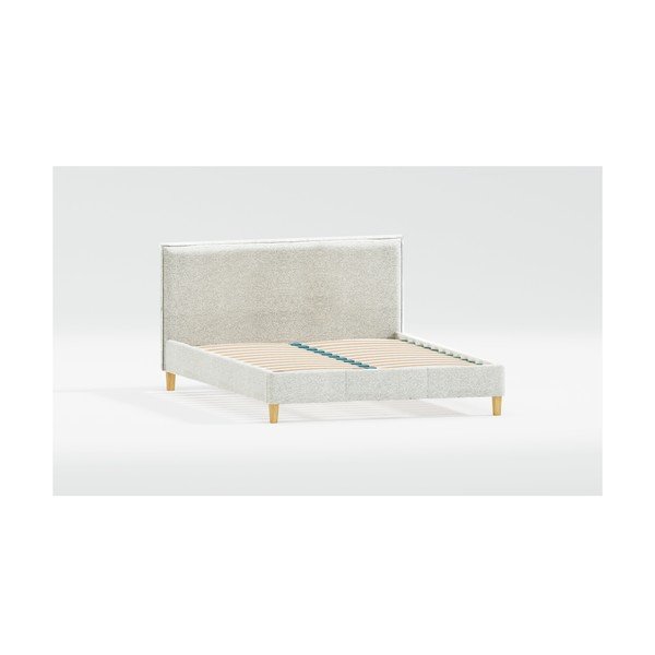 Béžová čalouněná dvoulůžková postel s roštem 200x200 cm Tina – Ropez-image-1