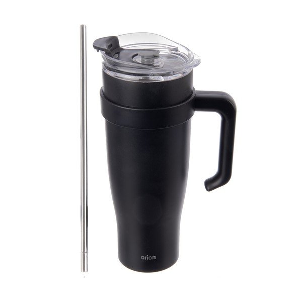 Černý termo hrnek s brčkem 1,2 l Termo – Orion-image-3