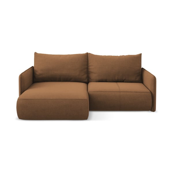 Oranžová rozkládací/s úložným prostorem rohová pohovka (levý roh) Nanea – Makamii