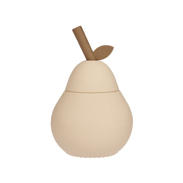 Krémový silikonový dětský hrnek Pear – OYOY Mini