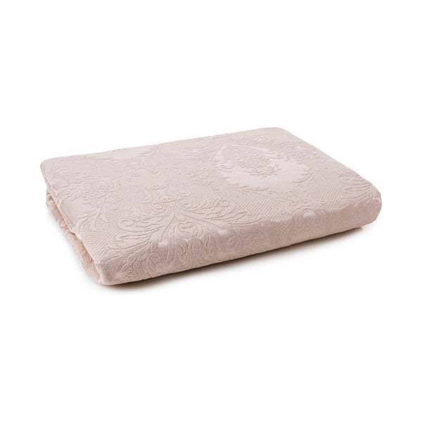 Béžový damaškový set přehozu a povlaků na polštář 240x260 cm Beste – Mijolnir-image-2