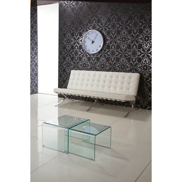 Skleněné konferenční stolky v sadě 2 ks 44.5x49 cm Cristal – Tomasucci-image-1