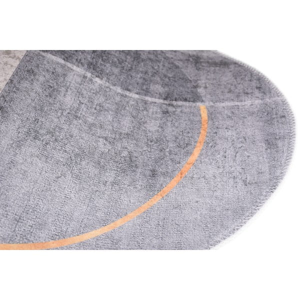 Šedý pratelný koberec 60x100 cm Oval – Vitaus-image-2