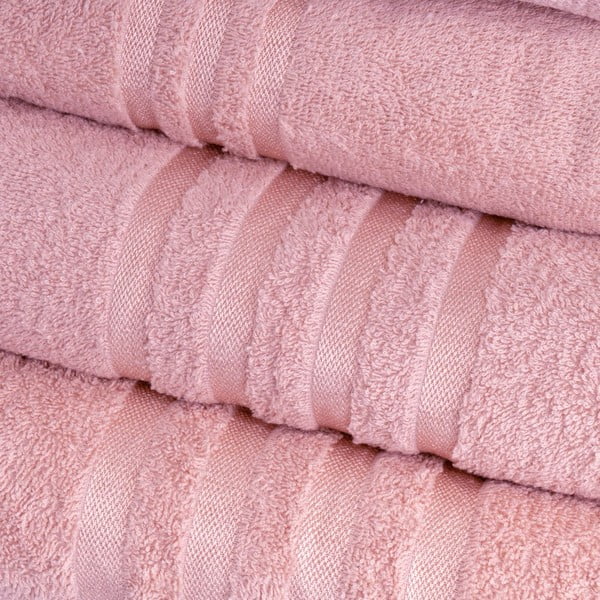 Růžový froté bavlněný ručník 30x50 cm Simple – Casa Selección-image-1