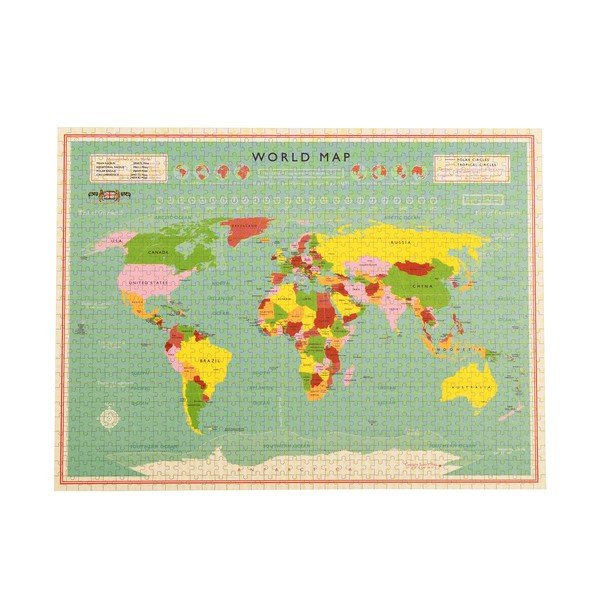 Puzzle (počet dílků 1000) World Map – Rex London-image-4