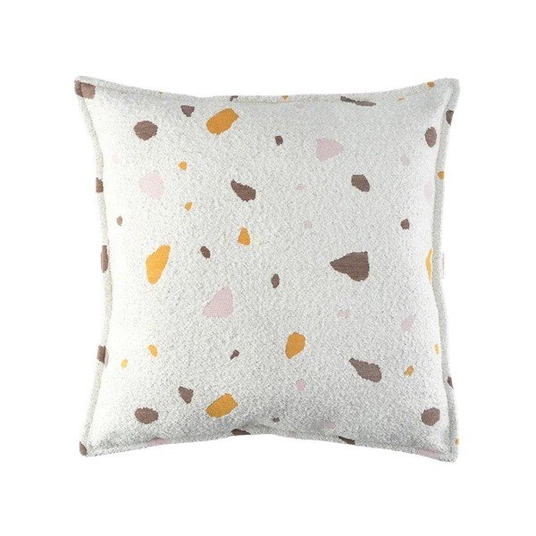 Krémový dětský pohovkový polštář z textilie bouclé/žinylkový Terrazzo Block – Wigiwama