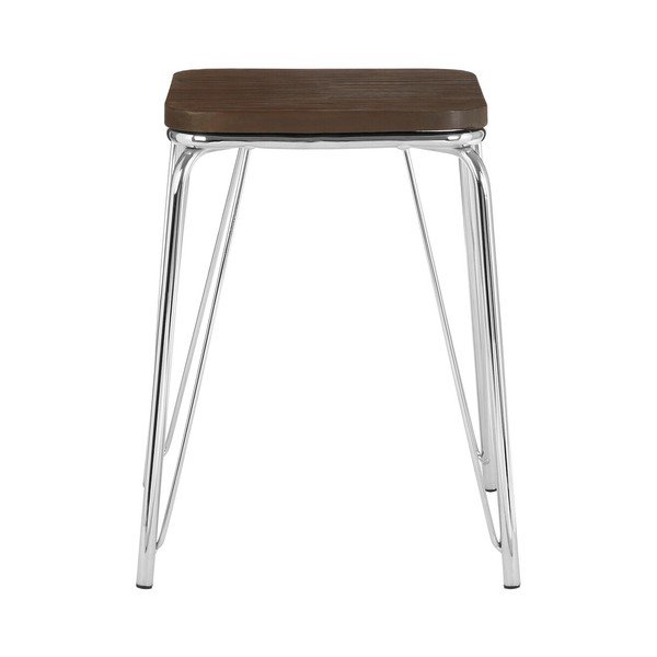 Stolička z jilmového dřeva ve stříbrné barvě/v přírodní barvě District – Premier Housewares-image-2
