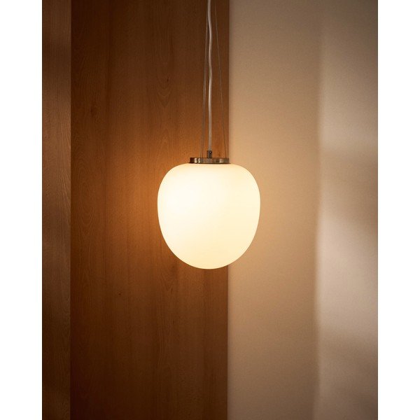 Bílé závěsné svítidlo se skleněným stínidlem ø 25 cm Ardali – Kave Home-image-2