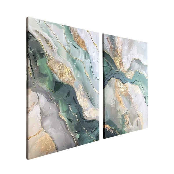 Obrazy s ručně malovanými prvky v sadě 2 ks 50x70 cm Aventurine – Styler-image-4