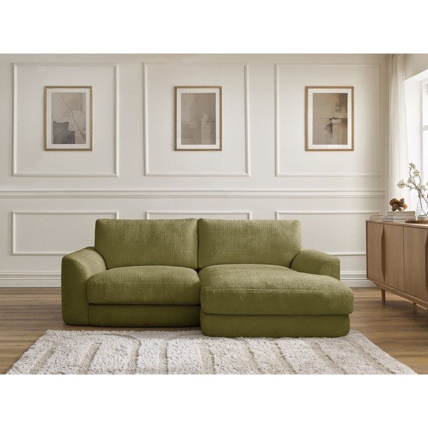 Khaki žinylková rohová pohovka (pravý roh/s lenoškou) Leonore – Bobochic Paris-image-1