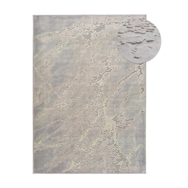 Šedo-béžový koberec z viskózy Universal Margot Marble, 140 x 200 cm