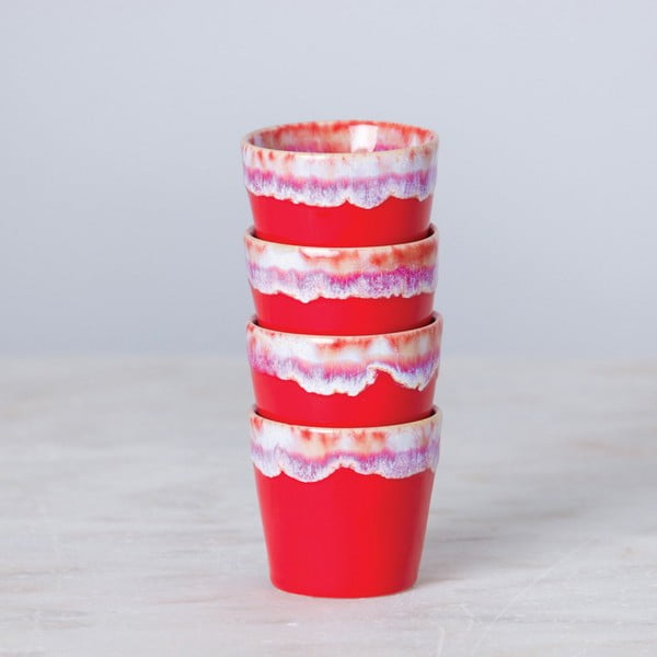 Červeno-bílý kameninový šálek na espresso Costa Nova, 90 ml-image-1