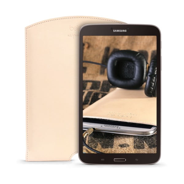 Kožený obal na tablet Samsung Galaxy 8.0 (Tab 3, 4) Cream
