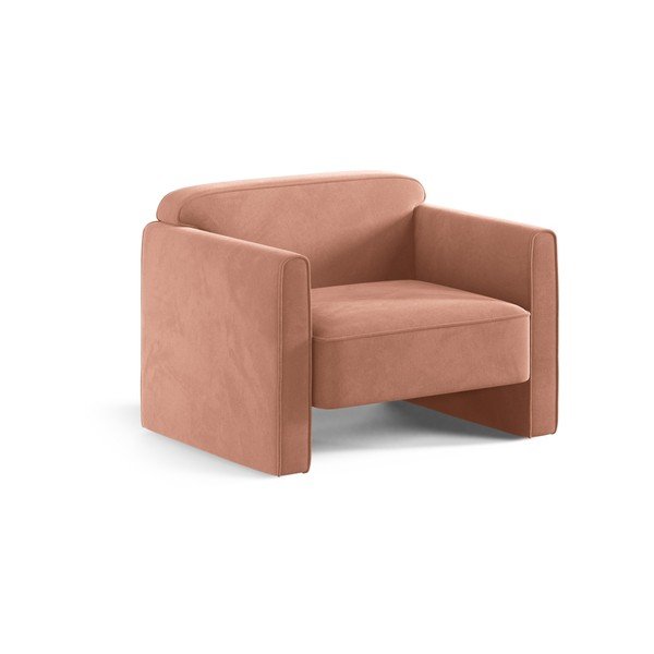 Růžové sametové křeslo Abby – Micadoni 