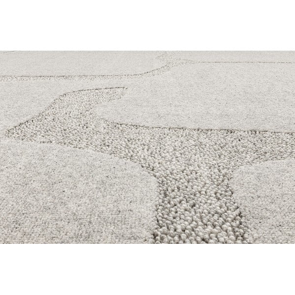 Světle šedý vlněný koberec 200x300 cm Morphic Organica – Agnella-image-4