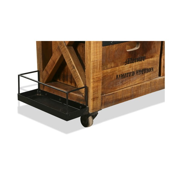 Vinotéka z mangového dřeva v přírodní barvě počet lahví 5, 100x92x30 cm Ravi – Interia Home & Living-image-4