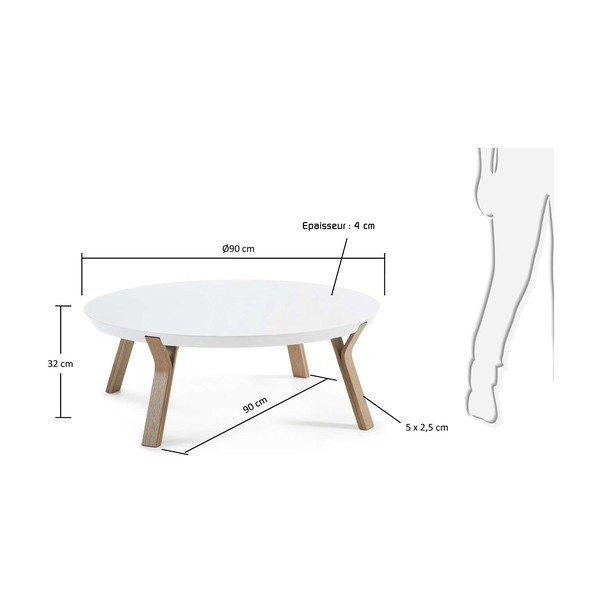 Bílý konferenční stolek Kave Home Solid, Ø 90 cm-image-2