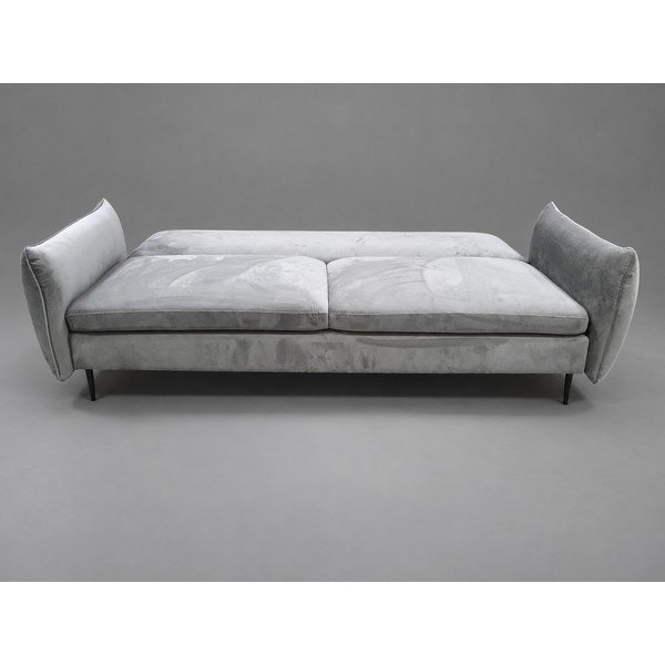 Šedá sametová rozkládací/s úložným prostorem pohovka 222 cm Vermont - II. jakost – Cosmopolitan Design-image-3