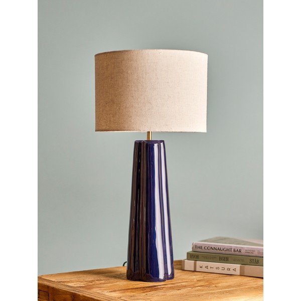 Modrá/krémová kovová stolní lampa s textilním stínidlem (výška 61 cm) Cornelie – Bloomingville-image-2