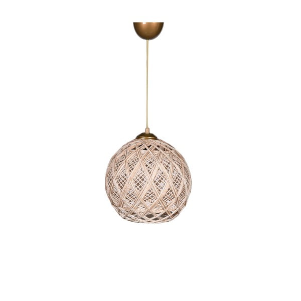 Béžové závěsné svítidlo s textilním stínidlem ø 22 cm – Opviq lights