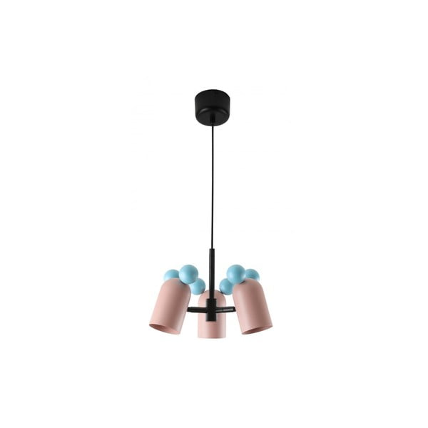 Světle modro-růžové závěsné svítidlo s kovovým stínidlem Mouse II – GTV