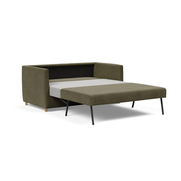 Tmavě zelená manšestrová rozkládací pohovka Innovation Olan-image-4