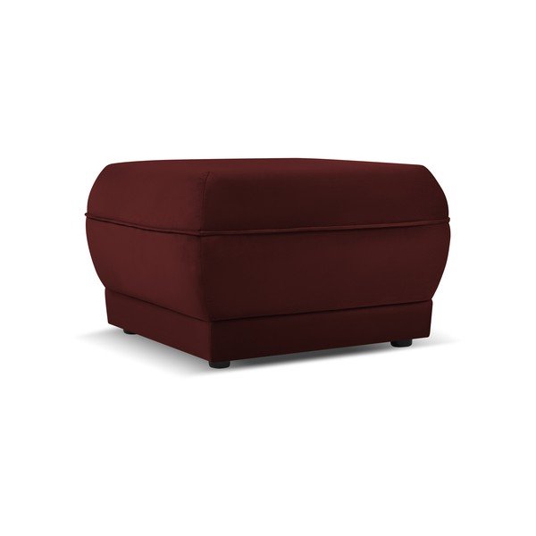 Červený sametový taburet Lando – Micadoni Home-image-2