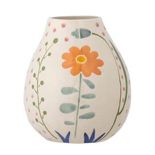Krémová ručně malovaná váza z kameniny (výška 17 cm) Taza – Bloomingville