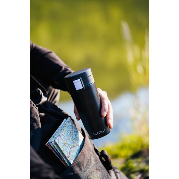 Černý cestovní termohrnek Vialli Design Fuori, 400 ml-image-4