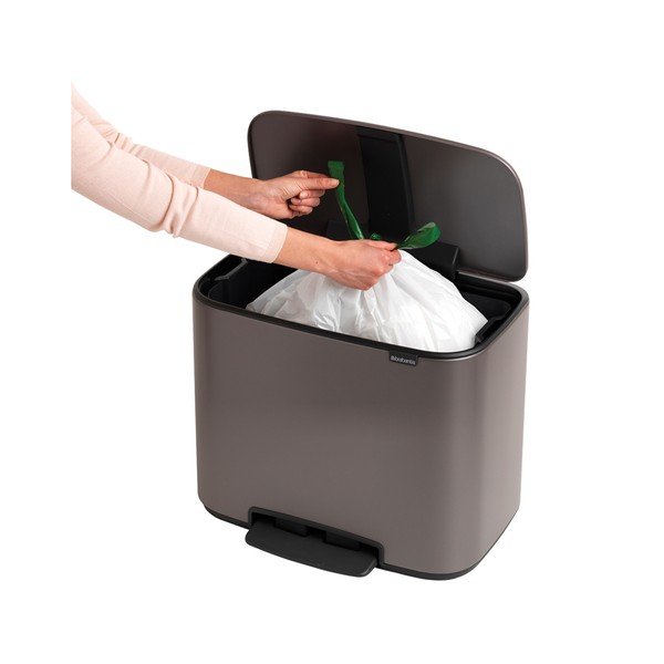Šedý nášlapný ocelový odpadkový koš 36 l Bo – Brabantia-image-3