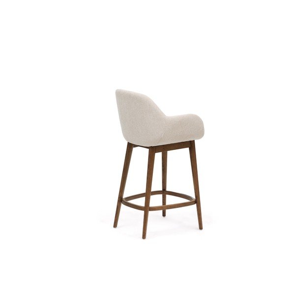 Béžová čalouněná barová židle s područkami (výška sedáku 66 cm) Konna – Kave Home-image-4