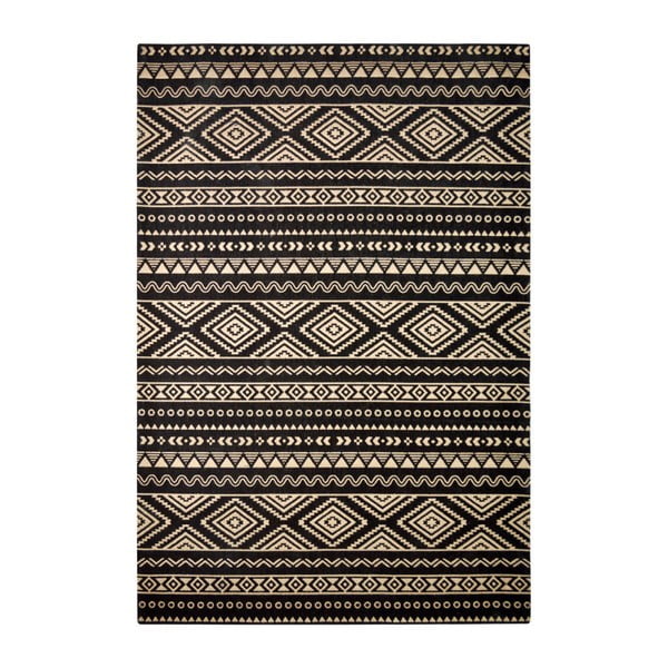 Ručně tkaný koberec Kayoom Bellezza 222 Schwarz Naturell, 160 x 230 cm