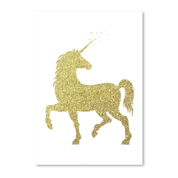 Plakát Americanflat Glitter Unicorn, 30 x 42 cm