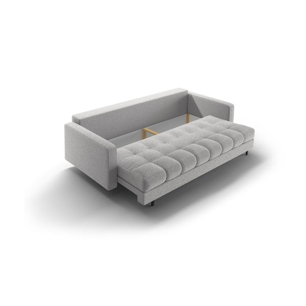 Světle šedá rozkládací/s úložným prostorem pohovka z textilie bouclé 222 cm Bali – Cosmopolitan Design-image-4
