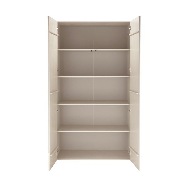 Světle šedá šatní skříň z borovicového dřeva 110x200x57 cm Rain – WOOOD-image-3