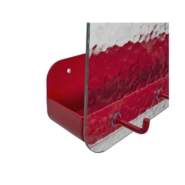 Červený kovový nástěnný věšák s poličkou Shack - Hübsch-image-2