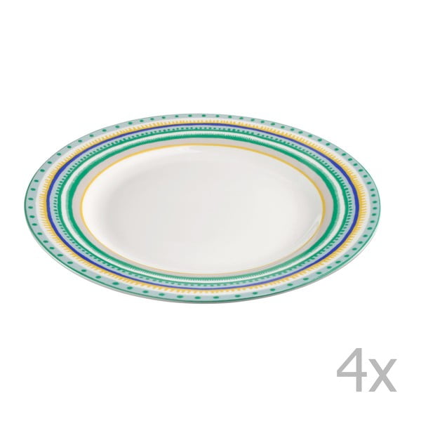Sada 4 porcelánových talířků Oilily 22 cm, zelená
